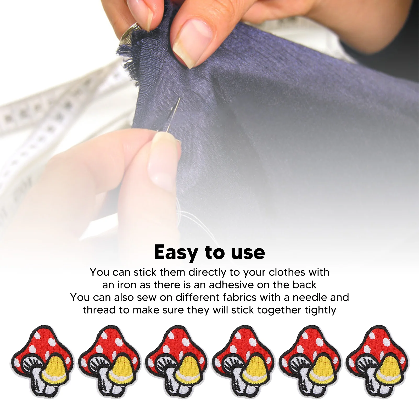 30PCS Mushroom Iron On Patch Unique DIY Embroidered Mushroom Stickers Sew On Patches for Clothing Dress Hat Plant Decoration