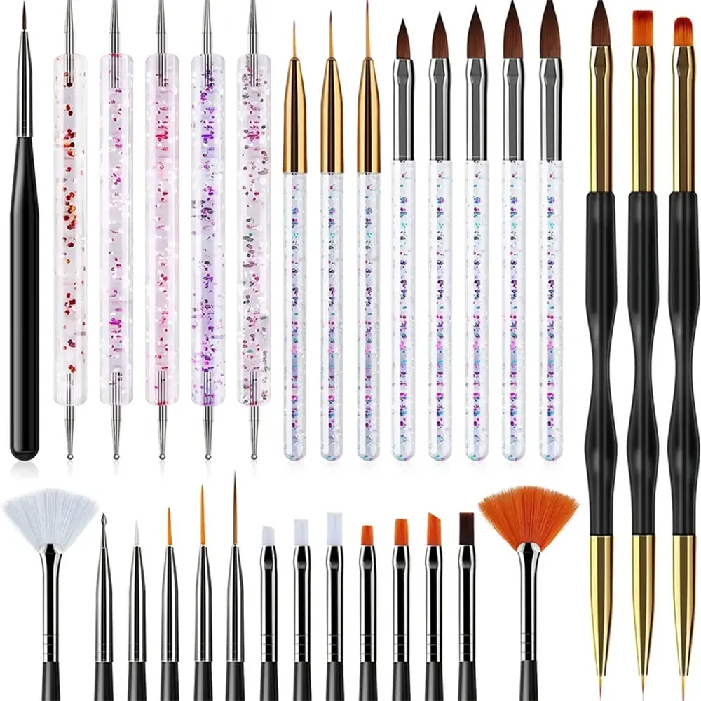 Nail Art Brush Kit for Nail Painting, Floral Carving, Gem Placement, Gel Application, Color Blending, and Line Work. - 6