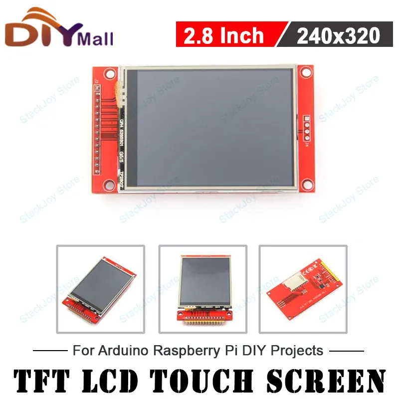 2,8' ILI9341 SPI TFT LCD-Display 240x320 Resistiver Touchscreen mit SD-Steckplatz für Arduino Mega 2560 ESP32 Raspberry Pi