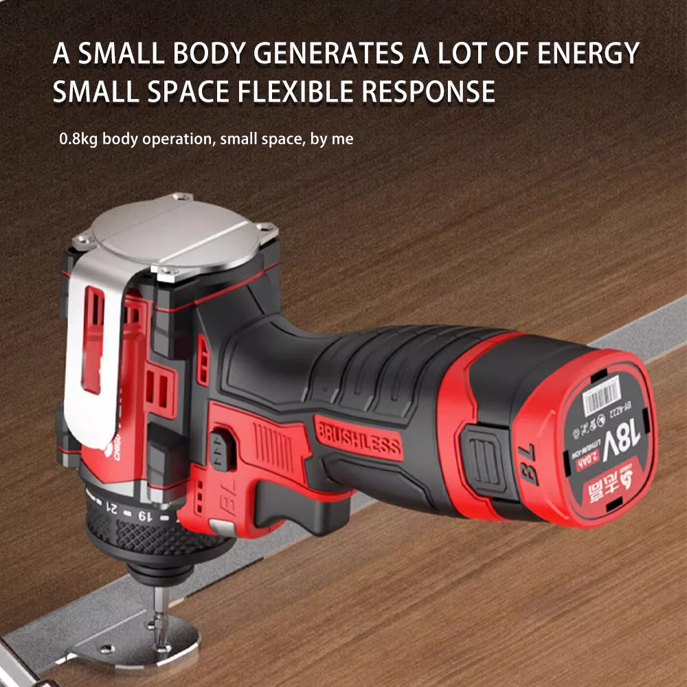 80N.m 18V Brushless Electric Drill Cordless Knockable Driller Driver Screwdriver Li-ion Battery Electric Power Tools 5