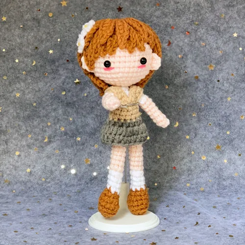 Misaka Mikoto Shirai Kuroko Hand Wool Knitting Plush Doll Anime Figure Toaru Kagaku No Railgun Cosplay Soft Toys for Gift