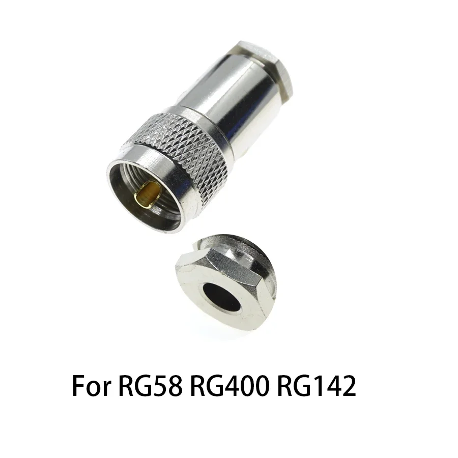 RF 동축 커넥터 와이어 케이블, 1X UHF PL259 수 SO239 암 클램프, RG8, LMR400, RG5,RG6,LMR240, RG8X,RG58, RG400, RG142,LMR500