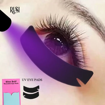 RISI 속눈썹 익스텐션 UV 아이 패치, 공장 UV 보호 아이 패드, 실리콘 블랙 UV 아이 블로킹 패치