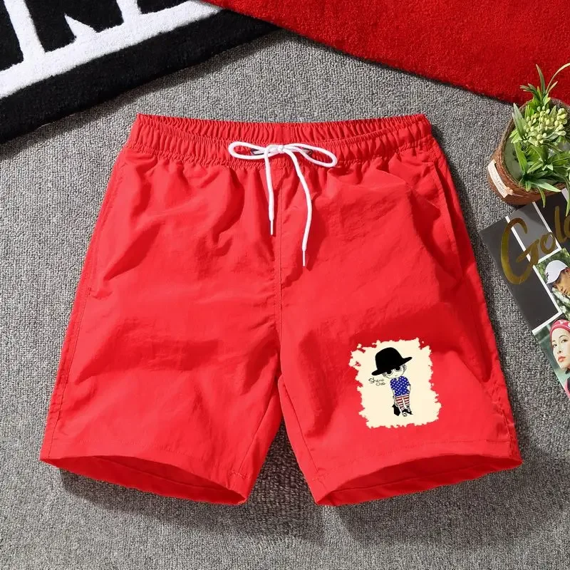 thumbnail image 1 of Pantalones cortos para hombre, pantalones cortos de playa de gran tamaño con gráficos de anime para hombre, pantalones cortos de diseñador de moda personalizados XL con ropa al por mayor, 1 of 4