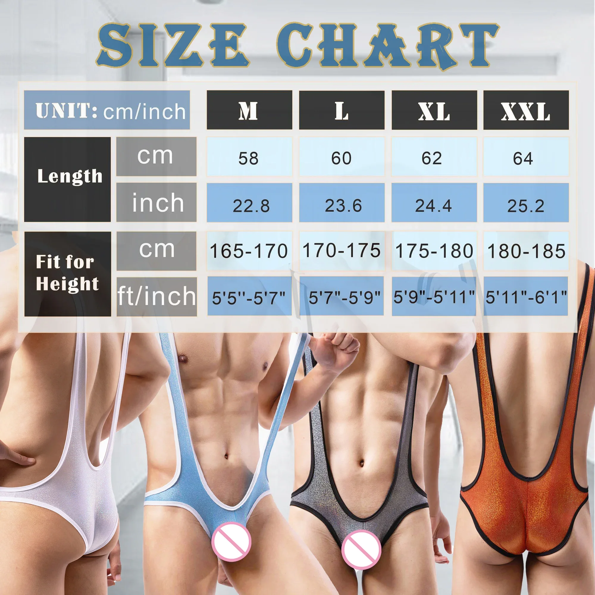 Men Undershirts Lingeries Bodysuit Men's Shiny Bulge Pouch Underwear Wrestling Singlets Leotards Gay Bodysuit Pole Dance Costume