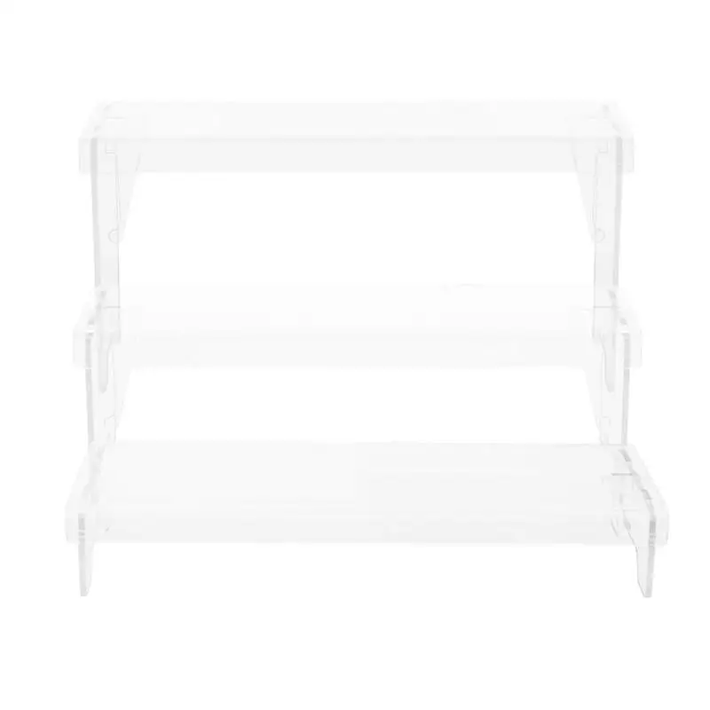 

Acrylic Display Riser Tiered Condiment Rack Display Shelves Multifunctional Desktop Acrylic Display Stand Riser 3 Layer Stable