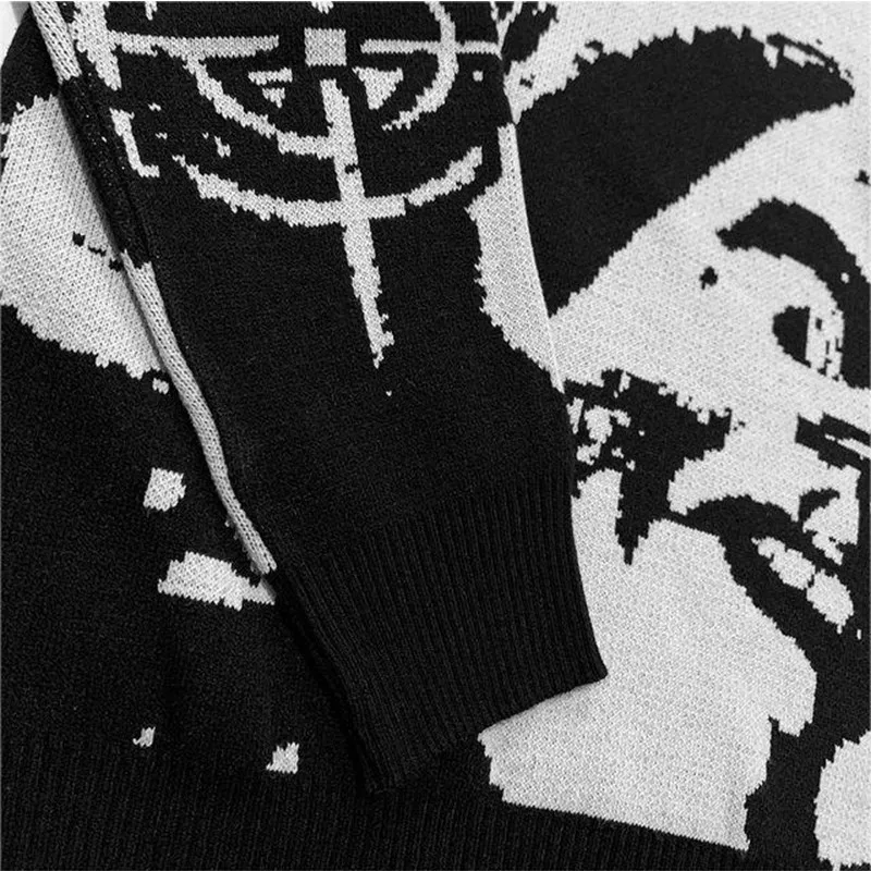 Winter Sweater Men's Warm Quality Knitted Sweater Y2K Clothes Women's Pullover Streetwear Woollen Sweaters Punk Vintage Top Goth 5