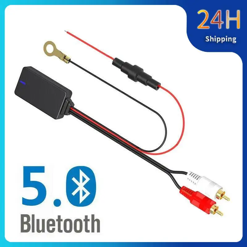 

Car Wireless Bluetooth Adapter Radio Stereo Audio Adapter 2RCA Connector Music Receiver AUX Cable Universal For Most Car