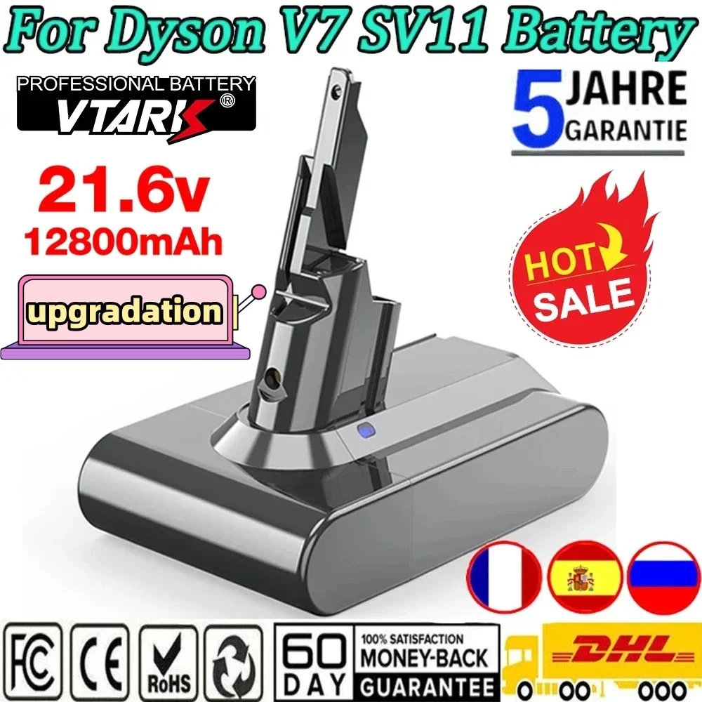 

Upgraded 128000mAh Replacement Battery for Dyson V7 SV11 Handheld Vacuum Cleaner - NEW Absolute Animal Fluffy Battery