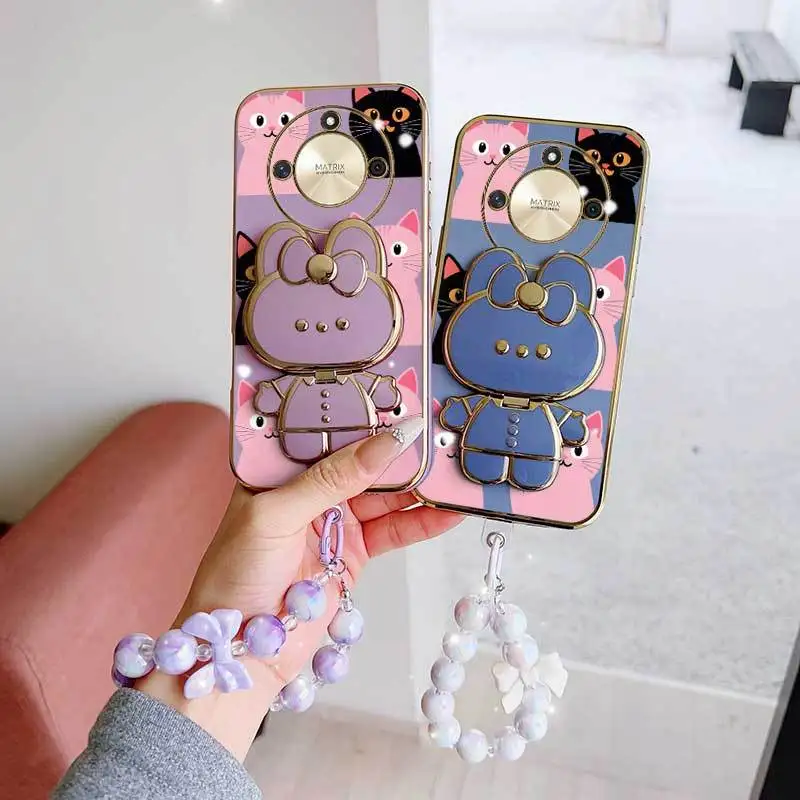 3-Piece Pink Heart Phone Case Set with Lanyard and Stand