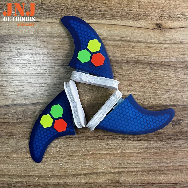 JNJ FCS 2 Blue G5 Mf Medium Surfboard Fins Thruster Made Of Fiberglass And Honeycomb 3