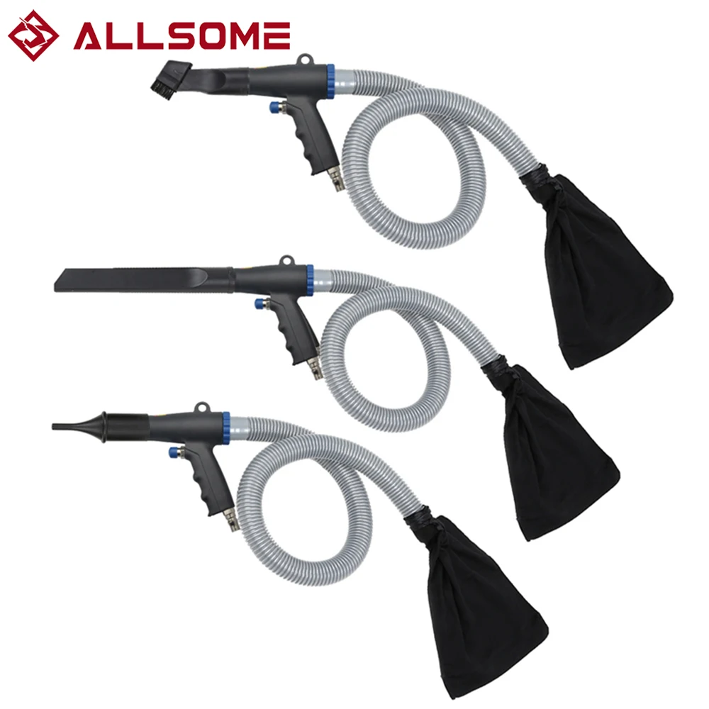 ALLSOME Pneumatic Vacuum Cleaner with 3pcs Nozzles and Dust Removal