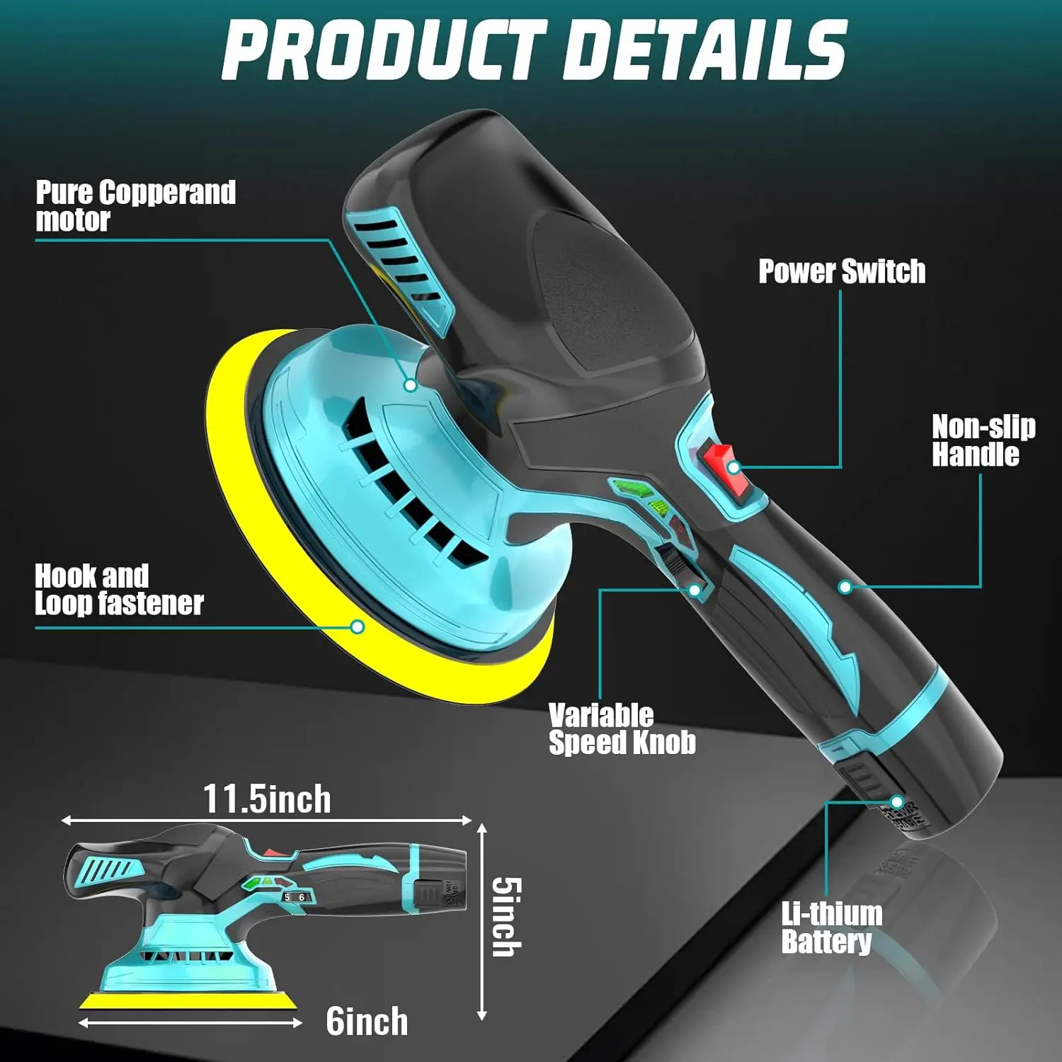 Cordless Car Polisher Rechargeable Electric Polishing Machine Automobiler Polishing Sealing Glaze Machine For Makita 18V Battery
