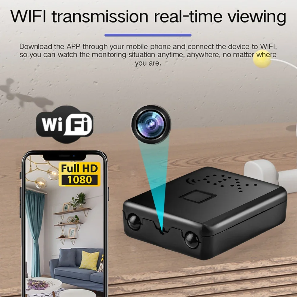 Mini HD 1080P WIFI Camera Built-in Battery Home Security Camcorder Night Vision Micro Cam Motion Detection Voice Video Recorder