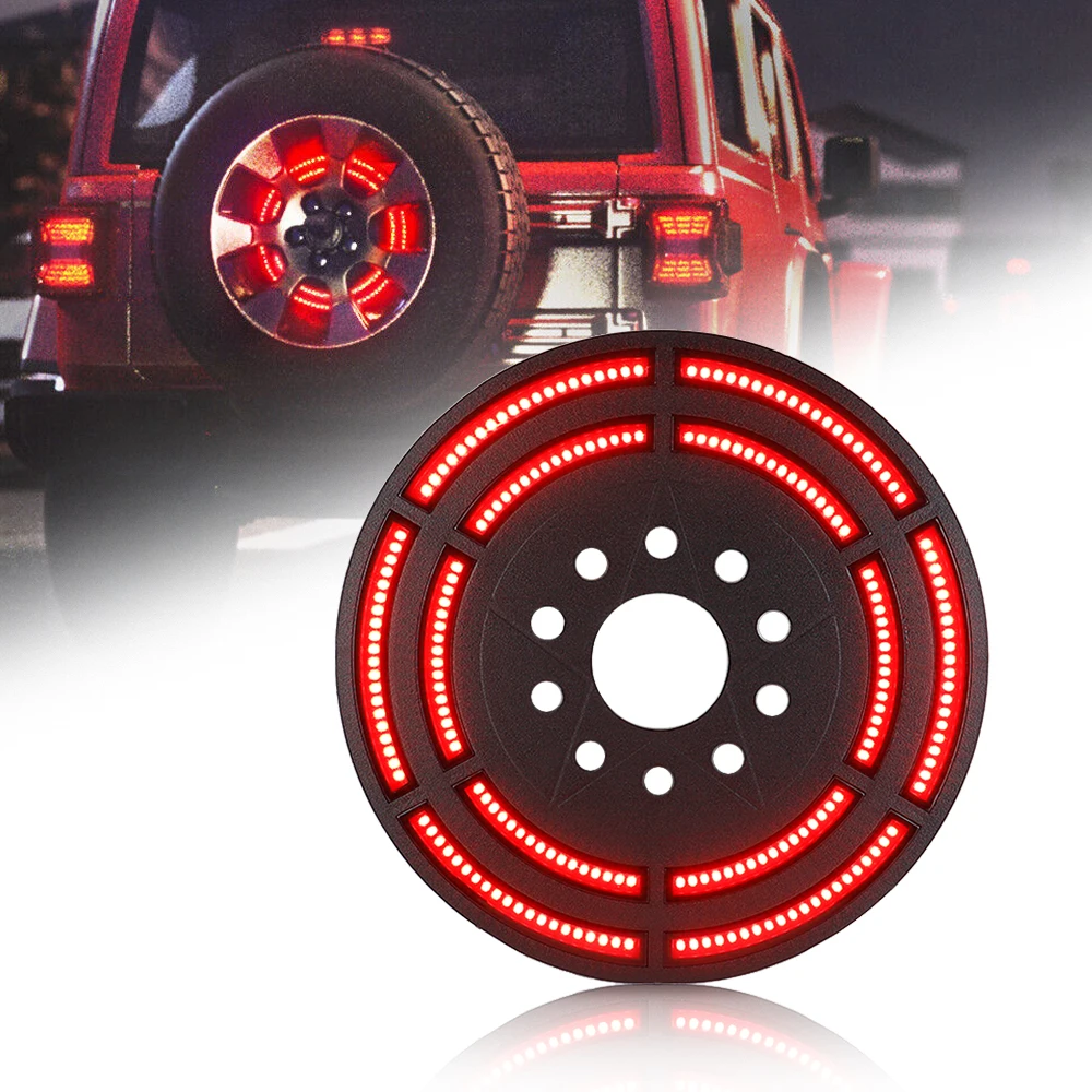 

Spare Tire Brake Light Wheel 3rd Third Brake Light LED Ring Tail Light for Jeep Wrangler JK 2007-2018 & JL/JLU 2018-2020