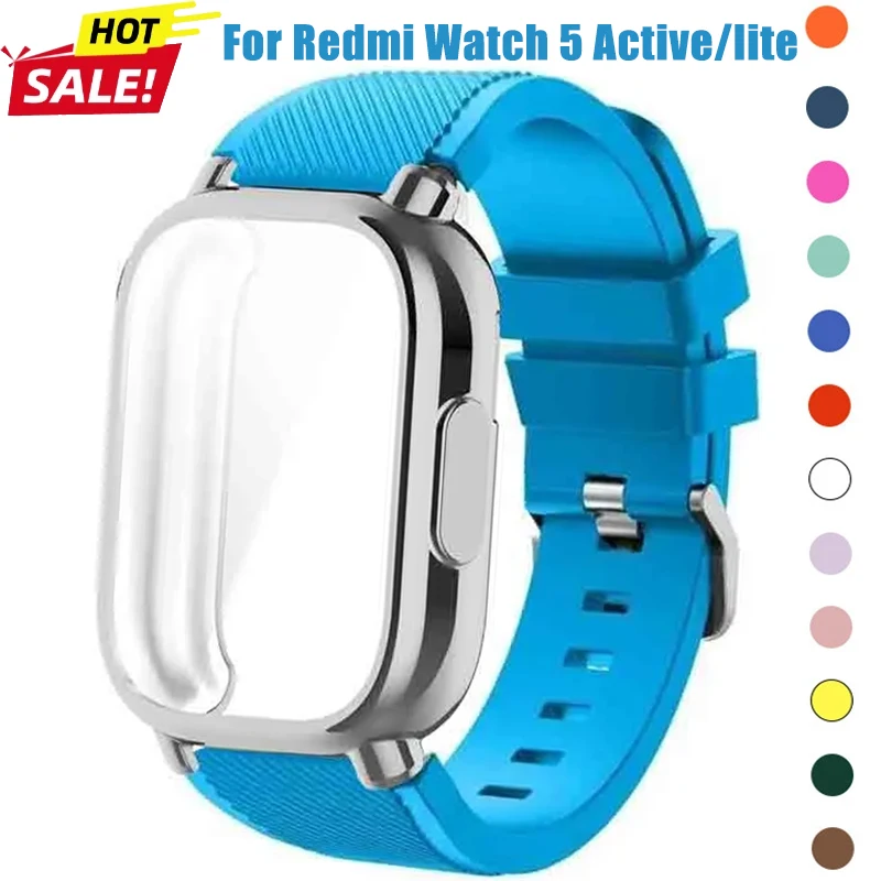 Enhanced Silicone Strap with TPU Screen Protector Cover for Sports Soft Wristband
