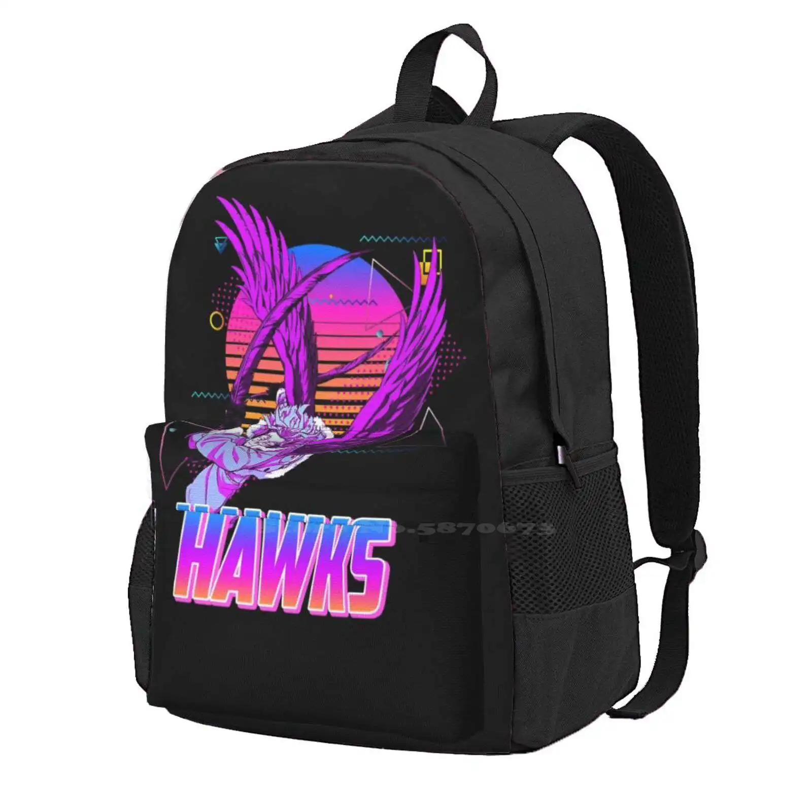 

Hawks-Retro Art Hot Sale Backpack Fashion Bags Hawks Hawks Keigo Takami Keigo Takami Anime Manga Takami Keigo