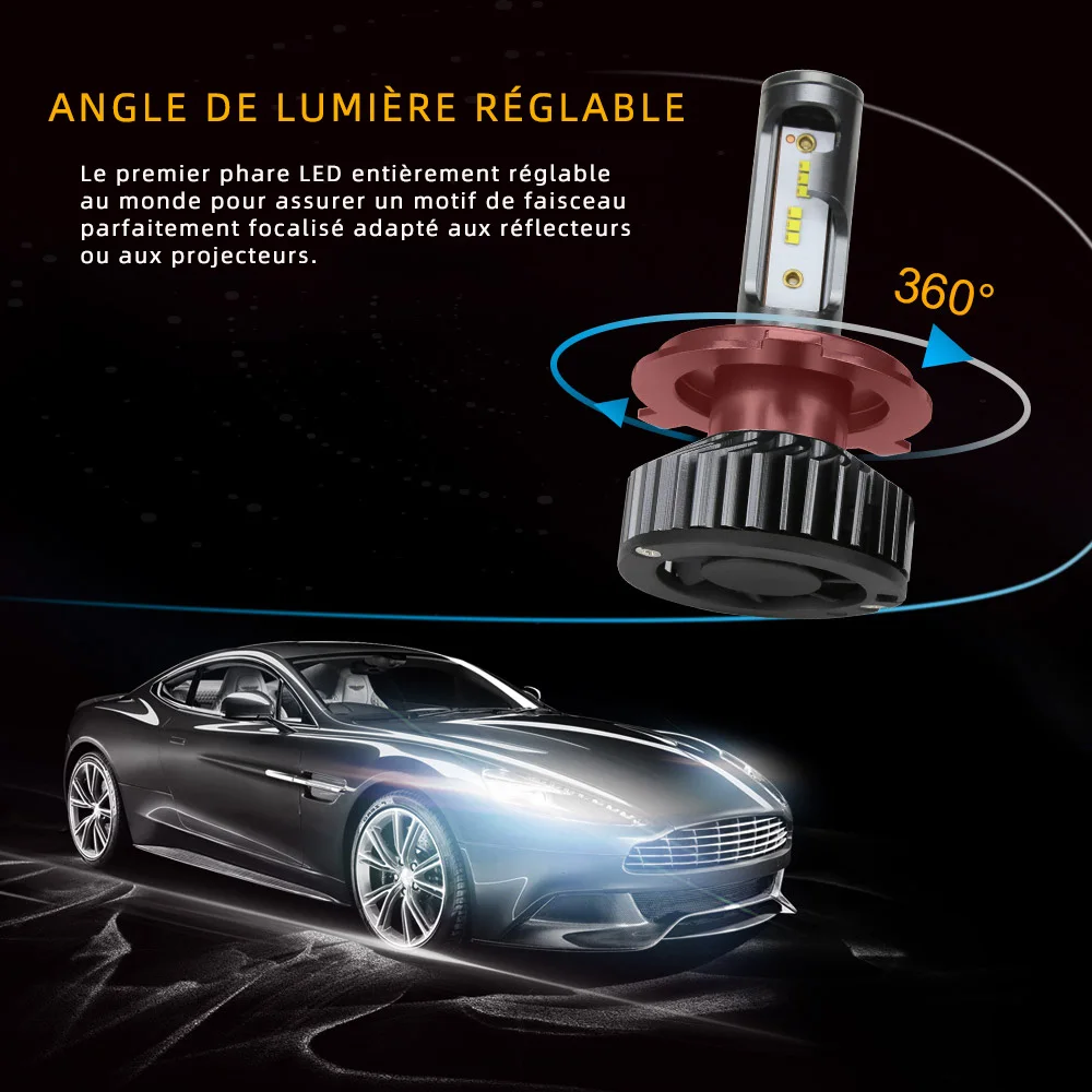 Zdatt ampoules de phares H7 Led, Canbus Super 30000Lm, H1 H8 H9 H11 H4, glace, 12V, 100W, 6000K, 9005 Hb3 9006 Hb4