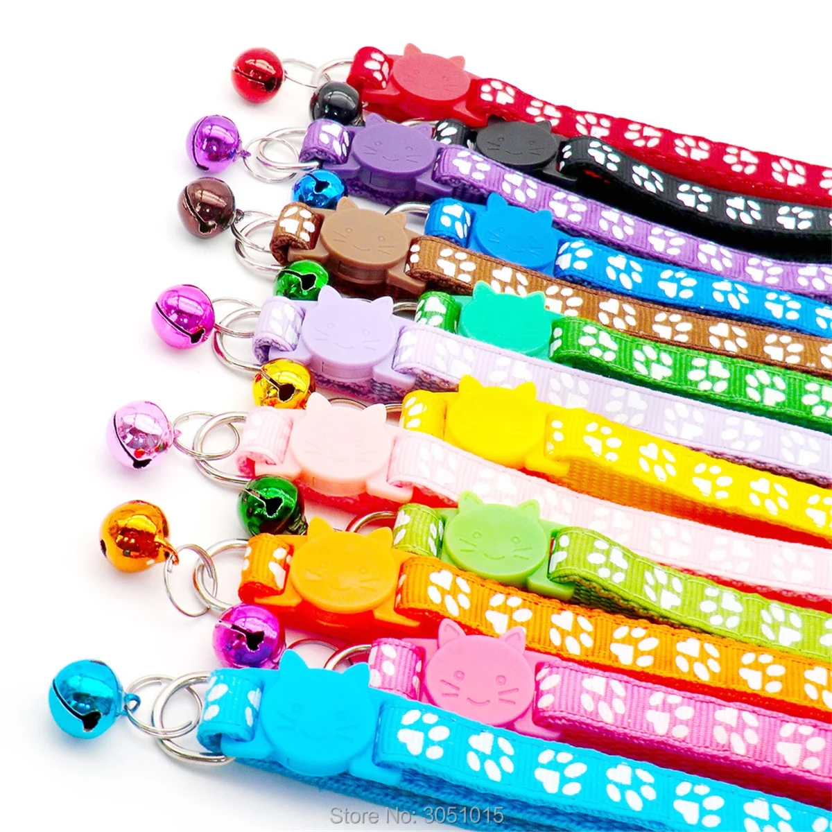 Lot 12 Wholesale Cat Kitten Collars With Paw Dog Collar Small Puppy Cat Collars with Bell and Cat face 3