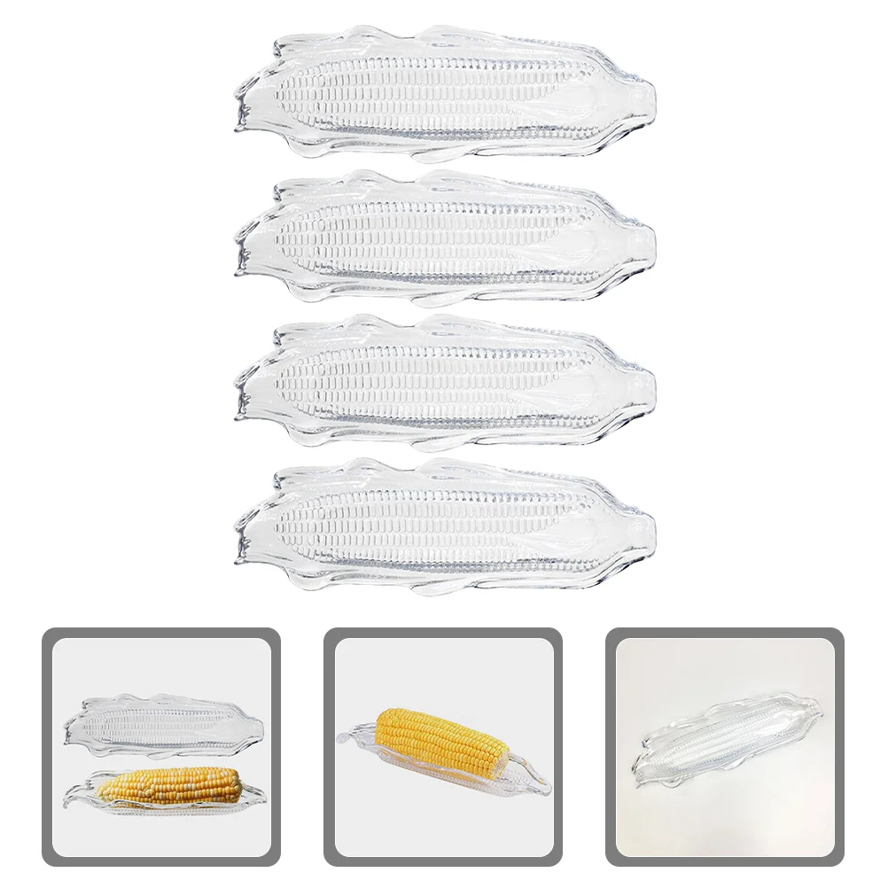 

Plastic Corn Cob Dishes Corn Tray Corn Holders Corn Serving Plate Bbq Food Tray Transparent Service Tray Corn Dish Cob