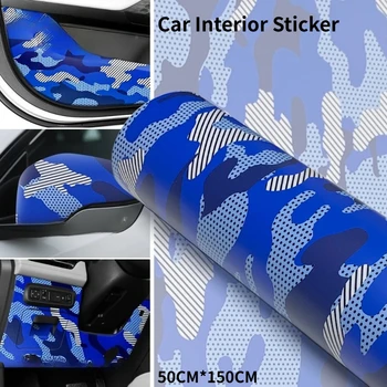 Accessori per Tuning Interni Auto, Pellicola Adesiva Impermeabile Blu 50CM*150CM per Fuoristrada, Wrapping Auto Camouflage per Jeep