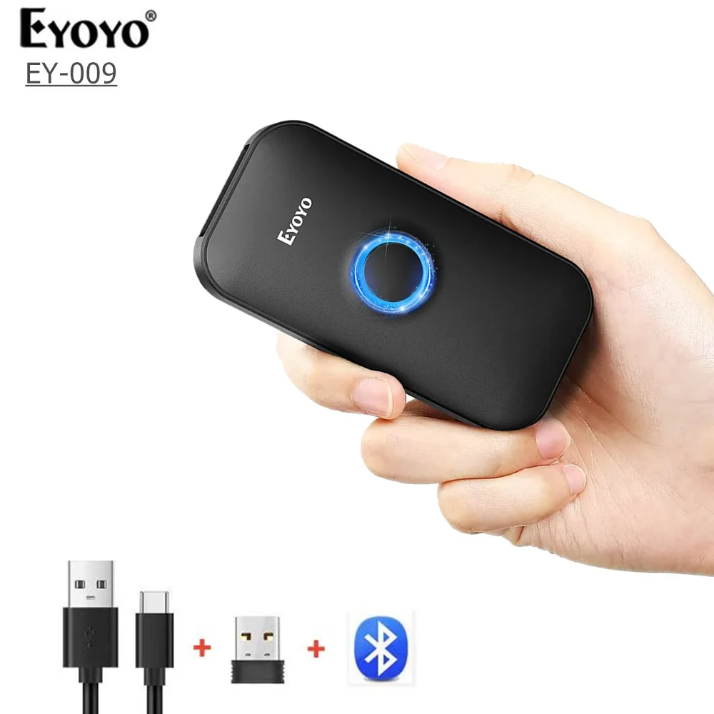 EYOYO 009 Bluetooth 2D Barcode Scanner Pocket Wireless QR