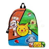 2 pz/set Anime Pikachu Pokemon Stampa Zaino Scuola Pikachu Ragazzi Ragazze Moda Laptop Zaino di Grande Capacità per I Regali 46