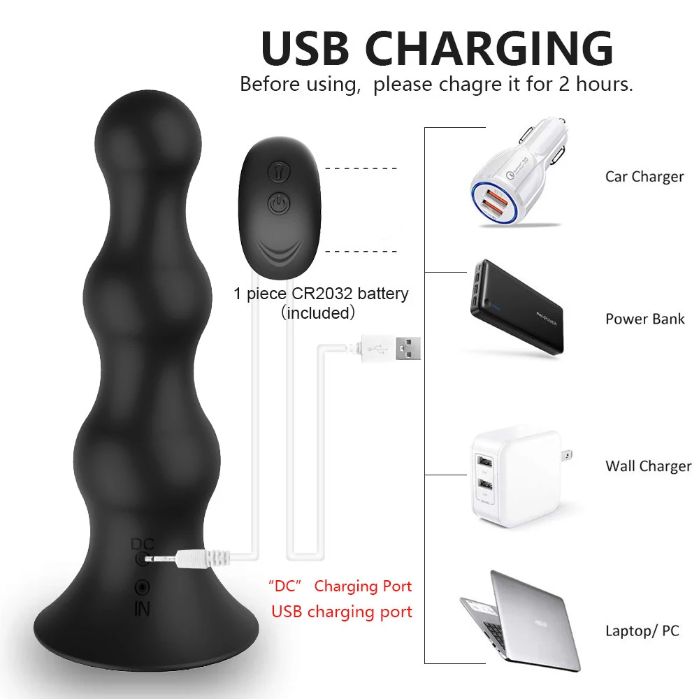 Großer Anal-Plug-Vibrator, männlicher Prostata-Massagegerät, Butt-Plug-Dildo-Vibrator, Doppelmotor_voghion.com