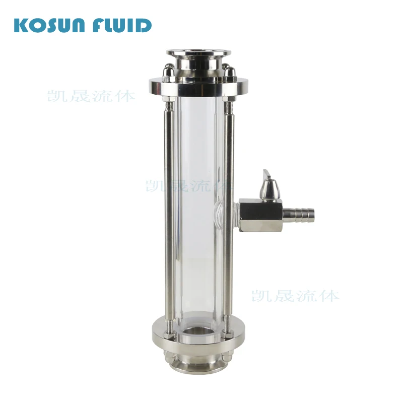 Stainess Steel Pipe Fitting Tri Clamp Long Style Sanitay Sight Glass With Faucet