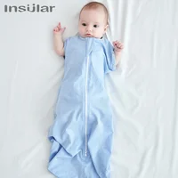 INSULAR Newborn Cotton Sleeping Bags Baby Anti-startle Wrap Blanket Infant Sleepsacks Baby Sleepwear Double Zipper Four Seasons 2