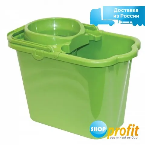 Ведро 9.5л Idea пластиковое отжим (сетчатый) зеленое (M 2421) |