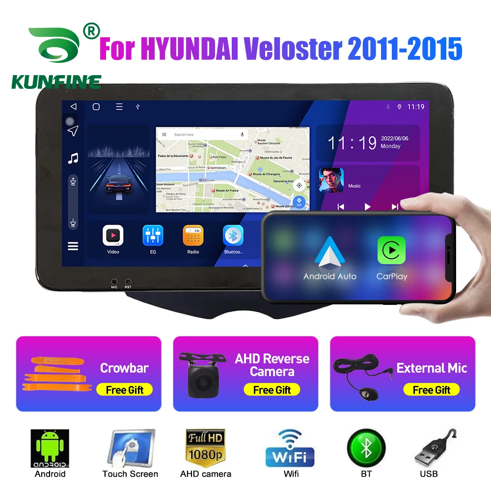 

10.33 Inch Car Radio For HYUNDAI Veloster2011-15 2Din Android Octa Core Car Stereo DVD GPS Navigation Player QLED Screen Carplay