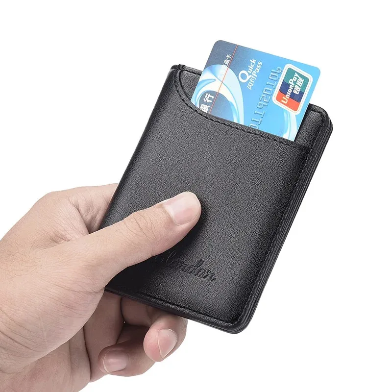 Minimally ultra-thin men's small wallet vertical men's Korean version personalized wallet student soft leather clip trendy