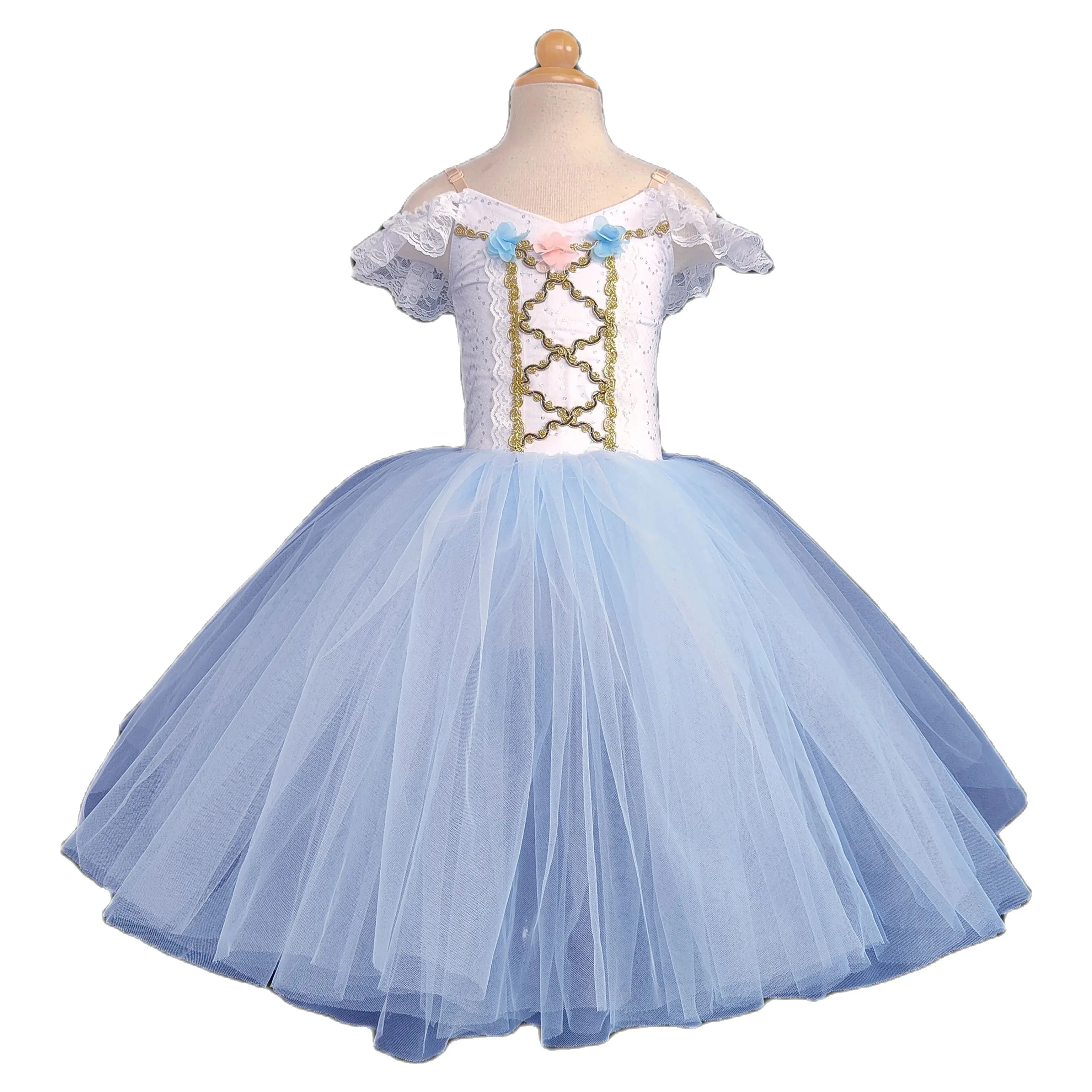 

Ballet Costume Classic Ballerina Ballet Tutu Child Kid Girl Adult Princess Tutu Dance Long Ballet Dress Blue Professional
