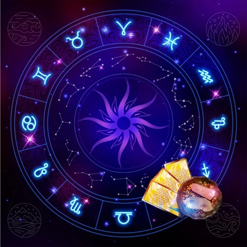 12 Constellation Tarot Tablecloth For Divination Altar Tablecloth Guidance Divination Fate Tarot Deck Board Game Oracle Card Pad
