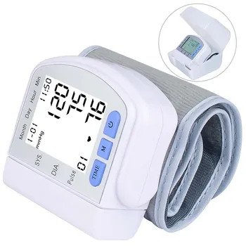 Digitlal Tensiometro Health Medical BP Sphygmomanometer Wrist cuff Digital Blood Pressure Monitor Heart Beat Rate Pulse Meter 1