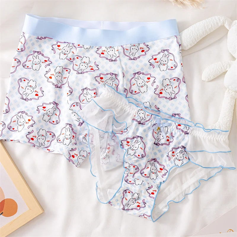 Japanese Cute Couple Underwear Girl Bunny Bear Lingerie For Women Men's Boxers  Panties Kawaii Sexy Bandage Female Briefs - Panties - AliExpress