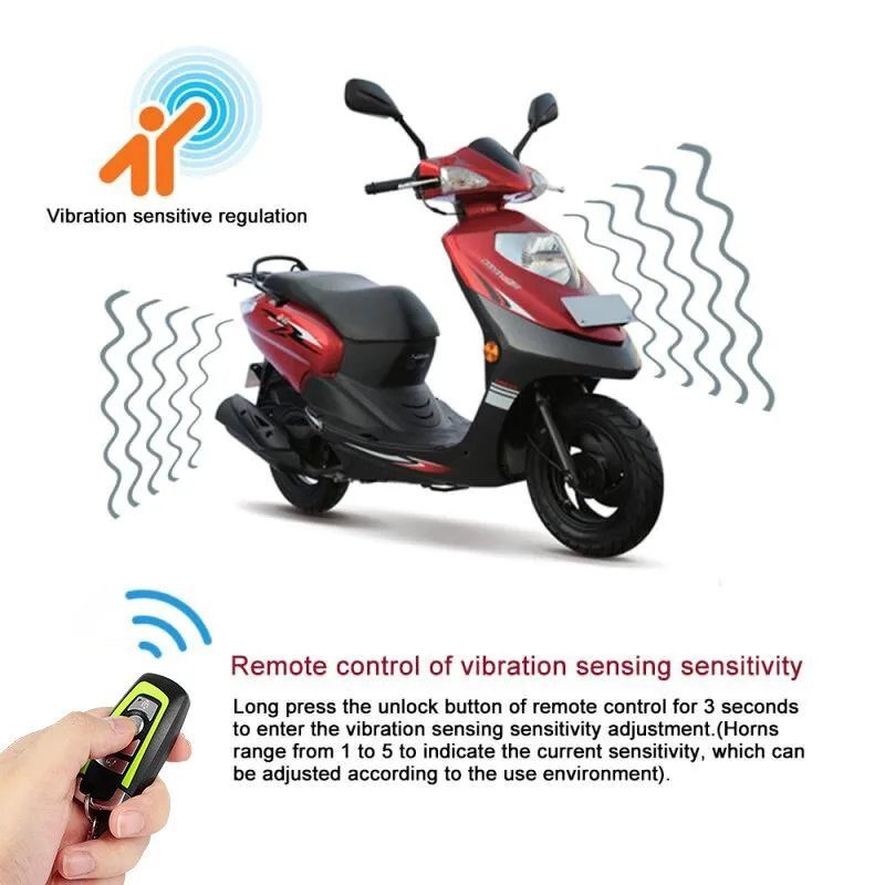 Alarme antivol pour moto transfrontalière 026LYZZ, contrôle sans fil par téléphone mobile Bluetooth, fonction de détection PKE, démarrage en un clic 5