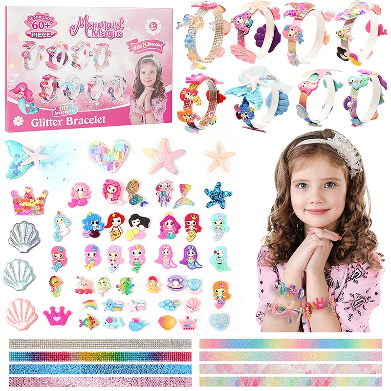 Fun DIY Kids' Jewelry Material Pack: Make Your Own Bracelet, Headband & Butterfly Piece!