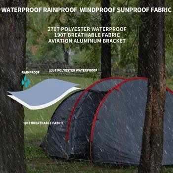 Motorcycle Tent for Camping 2-3 Person Waterproof Instant Tents with Integrated Motorcycle Port Vestibule for Outdoor Hiking, 2