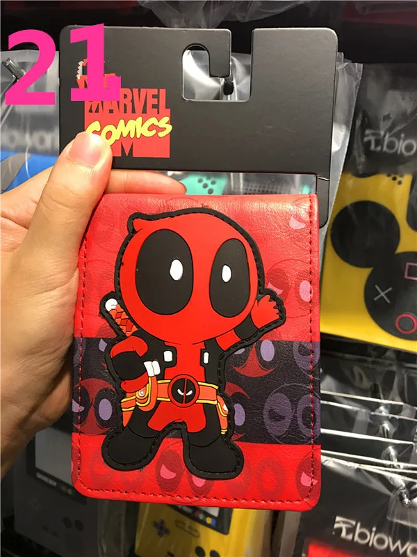 Cartera de dibujos animados de Marvel Comics Deadpool, monedero de diseño de Metal, regalo para hombre y niño