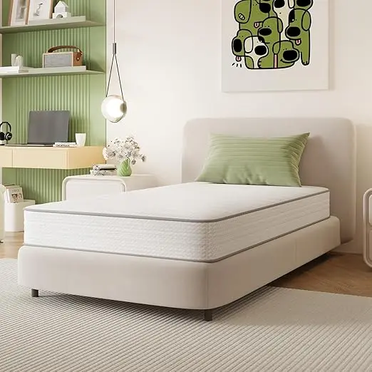 Novilla Twin Mattress, 6 Inch Twin Size Mattresses in a Box with Smarts™ Coil for Pressure Relief, Medium Plush Foam and Spring