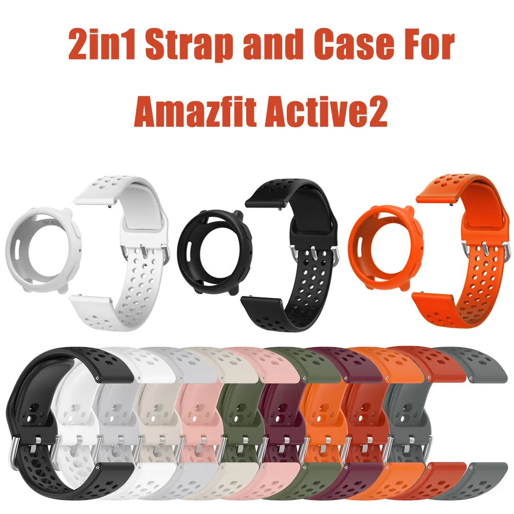 2-in-1 Set: Silicone Watch Strap with Armor-Style TPU Case