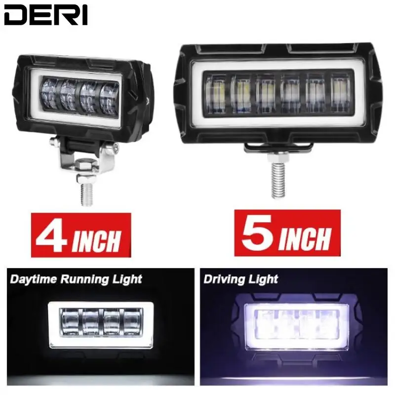 Led Driving Light Bar 4/5 Pollici Drl Lampada Di Segnalazione Per Off Road Truck Suv Atv Utv 4 X4 Moto Dirt Bike Quad Car Tractor Boat