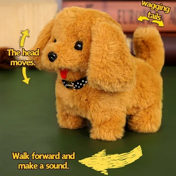 9 Styles Realistic Plush Simulation Smart Dog Children Toy Can Walking And Call Electric Plush Robot Pet Dog Toddler Christmas 2
