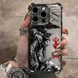 Berserk Guts Hot Blood Anime Plating Anti - Fall Case with Airbag Back Cover - iPhone 6(6 s) Plus (DDB - 247DU241120201)