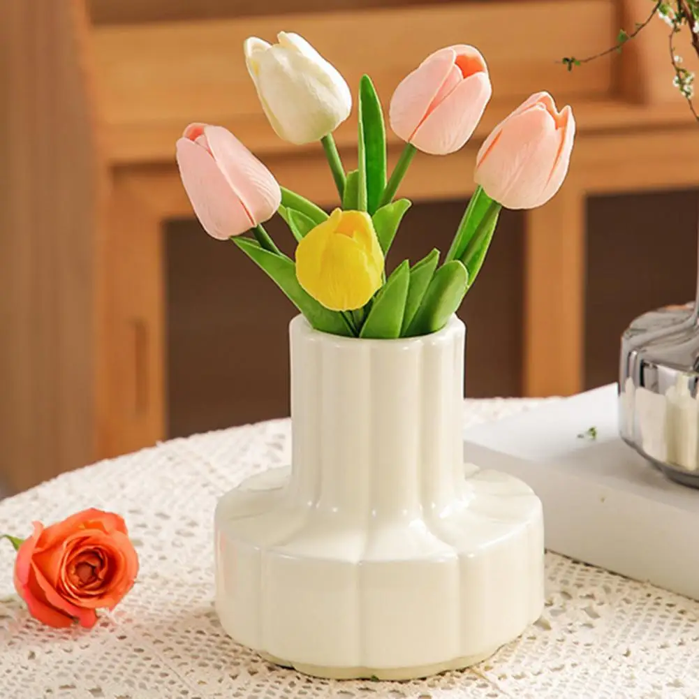 Florero versátil de plástico para uso en interiores y exteriores, elegante florero de flores secas reales, soporte Floral para habitaciones y el hogar