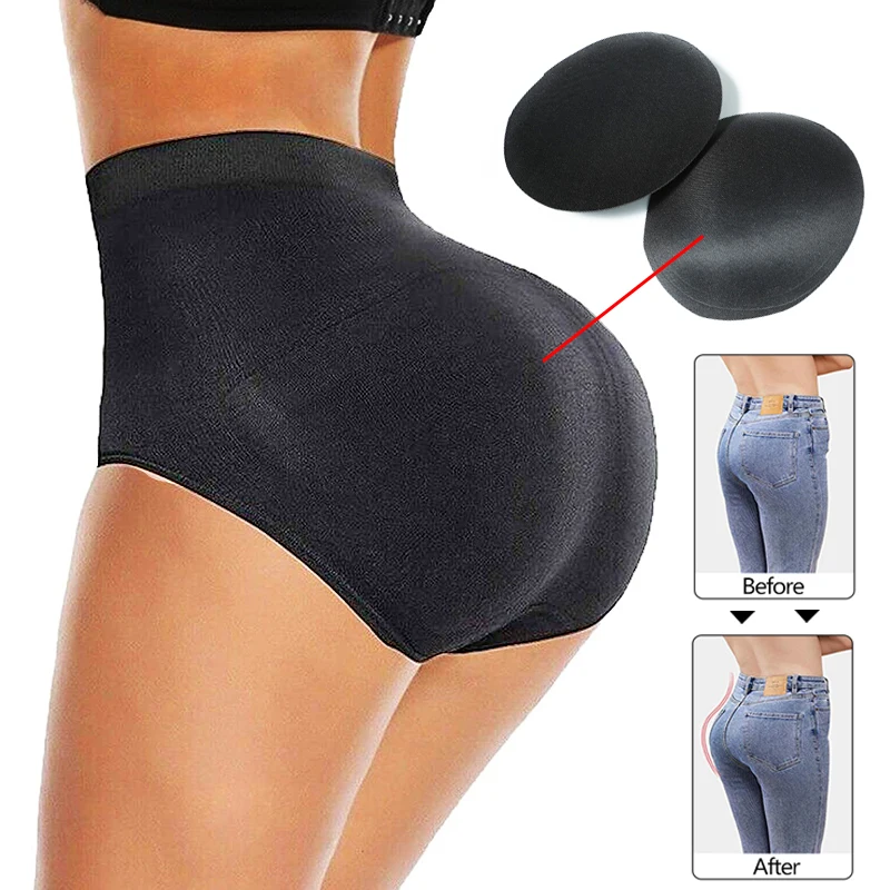 Mutandine Solleva Glutei Imbottite Donna – Shapewear Invisibile Senza Cuciture Con Cuscinetti Rimovibili – Pantaloncini Modellanti Per Curve Perfette, Taglia Large, Nero