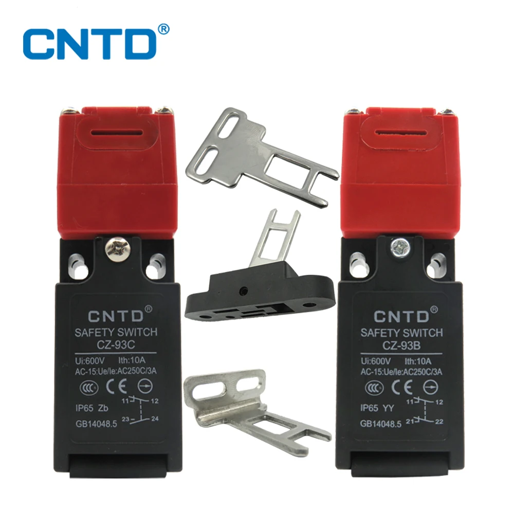Interruptor de Limite de Segurança Cntd Vertical Interlock Interruptor Impermeável com Chave Cz-93b 2nc Cz-93c 1nc 1no Cz-93 Series
