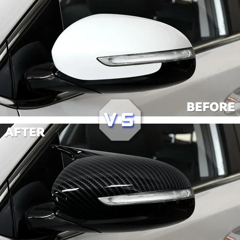 기아 스포티지 KX5 2016-2019 카본 파이버 사이드 미러 커버 자동차 스티커 윙 캡 외부 도어 리어 뷰 케이스 트림